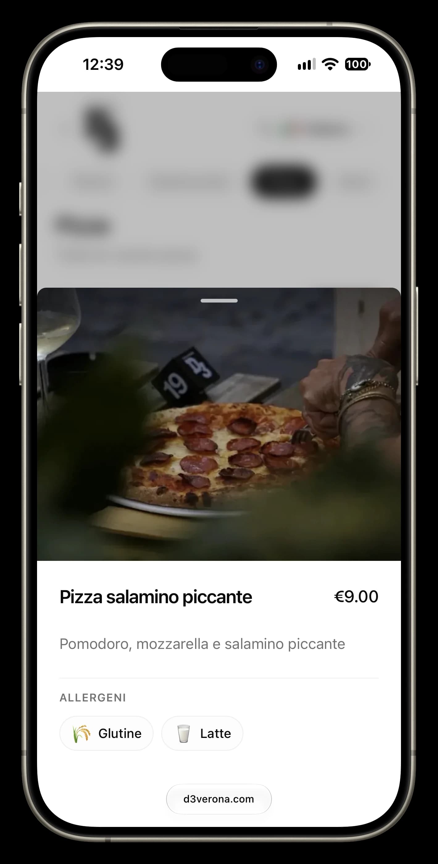 Menù Tavolino · scheda piatto